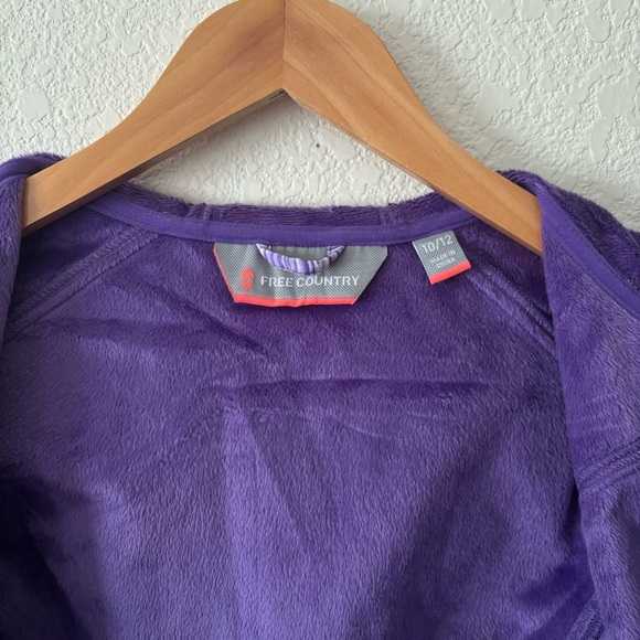 Free Country Girls Purple Softshell Water Resistant Hooded Jacket Size 10/12 - Picture 4 of 15